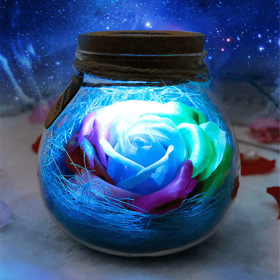 Romantic Illuminated Rose Light with Remote Control - Perfect for Valentine's Day Gifts, Wedding Decor, and Bedroom Night Light