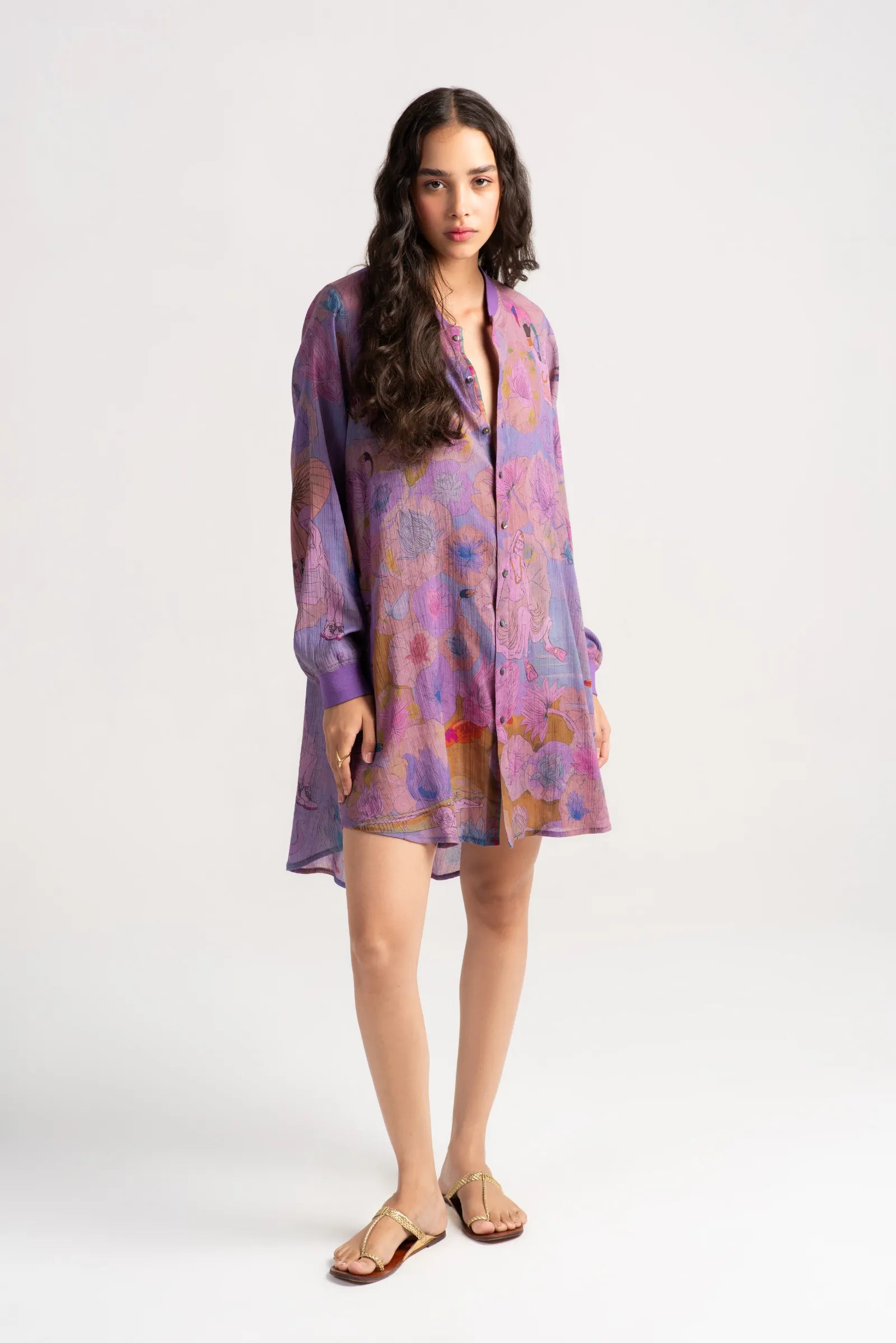 Rozana Women's Cotton Crepe Shirt in Amethyst Purple - Elegant Casual Blouse for Work, Date Night & Everyday Wear