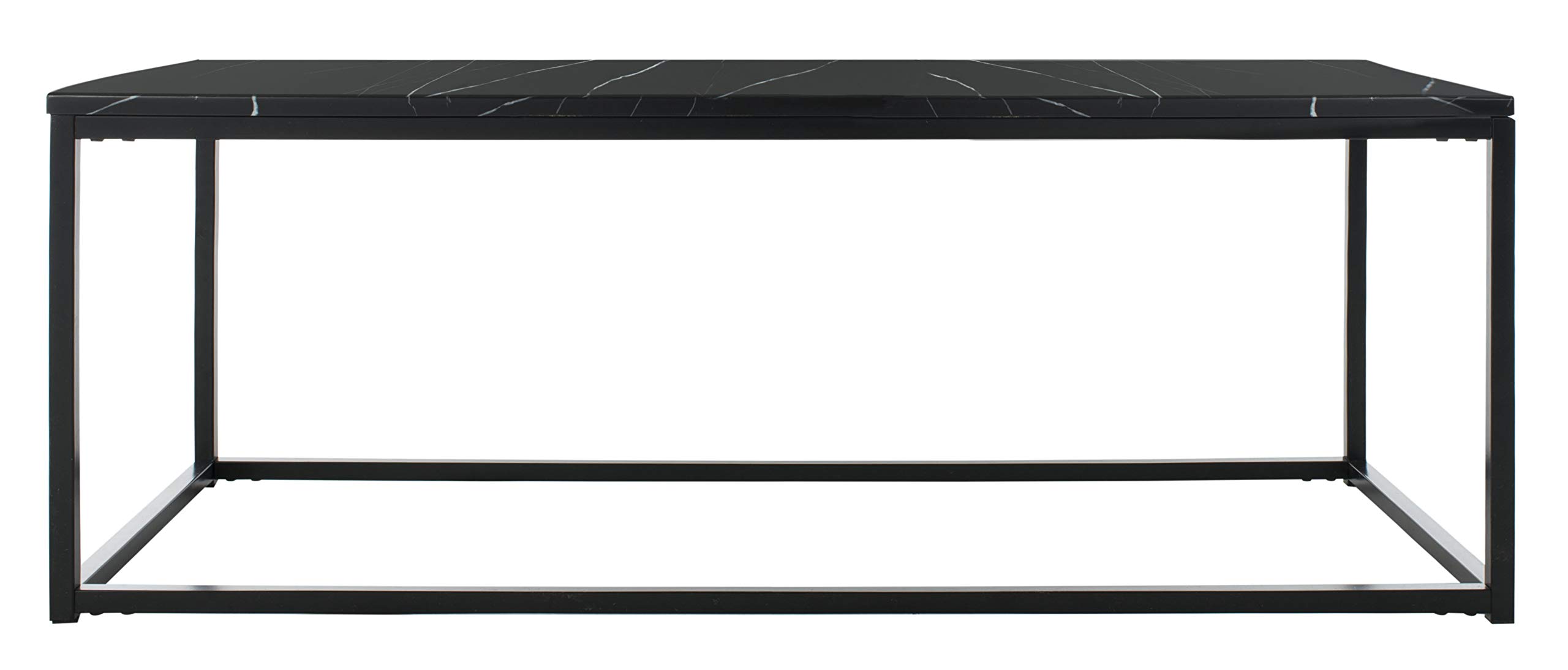 Safevieh Baize Black Rectangle Coffee Table - Modern Living Room Center Table for Home Decor & Stylish Furniture