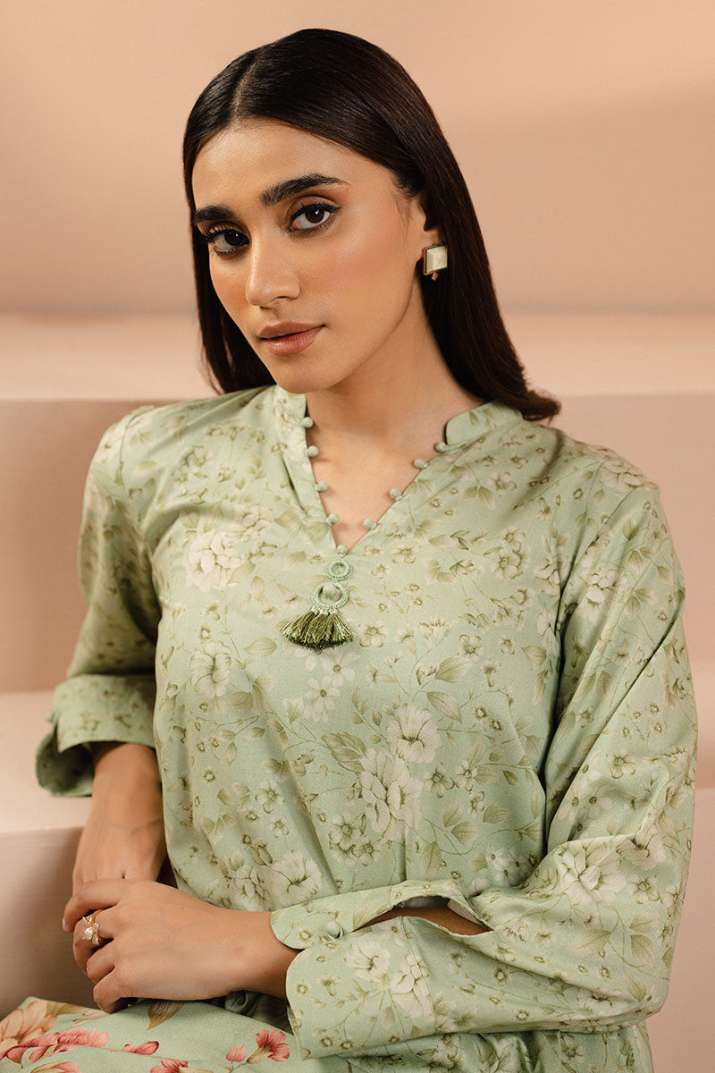 Elegant Mint Frost 2-Piece Set (Shirt & Dupatta) for Women - Perfect for Weddings, Parties & Festive Occasions