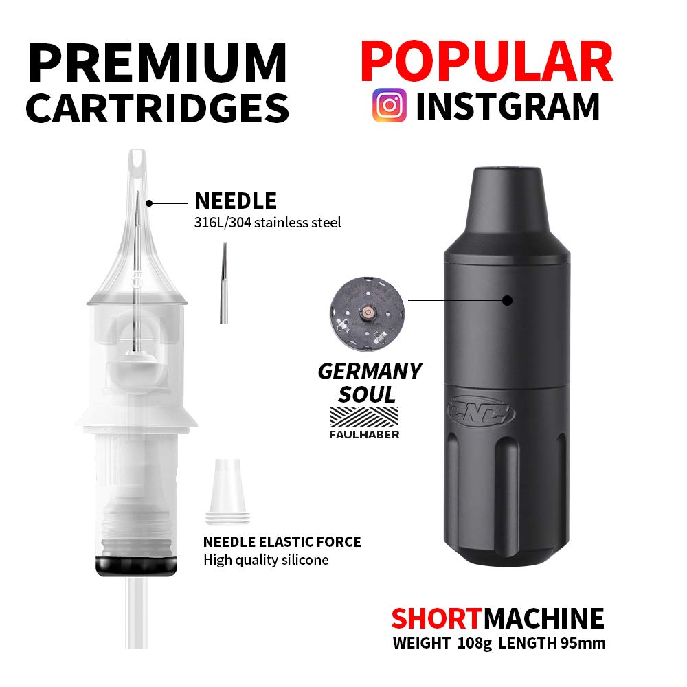 Hawink Rotary Tattoo Machine Pen with 40pcs Cartridges Needles - Professional CNC-Q2F40 Tattoo Gun for Artists | Perfect for Tattoo Shops, Home Studios & Beginners