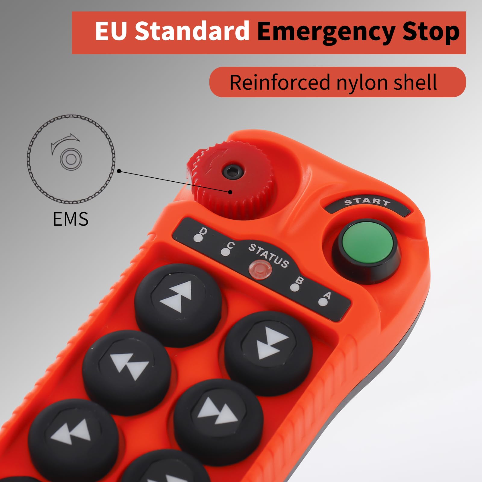 6 Channel Wireless Crane Remote Control System - 12V/24V Industrial Overhead Bridge Electric Chain Hoist Controller with Emergency Stop (Q600 Model) - Perfect for Construction Sites, Warehouses & Manufacturing Facilities