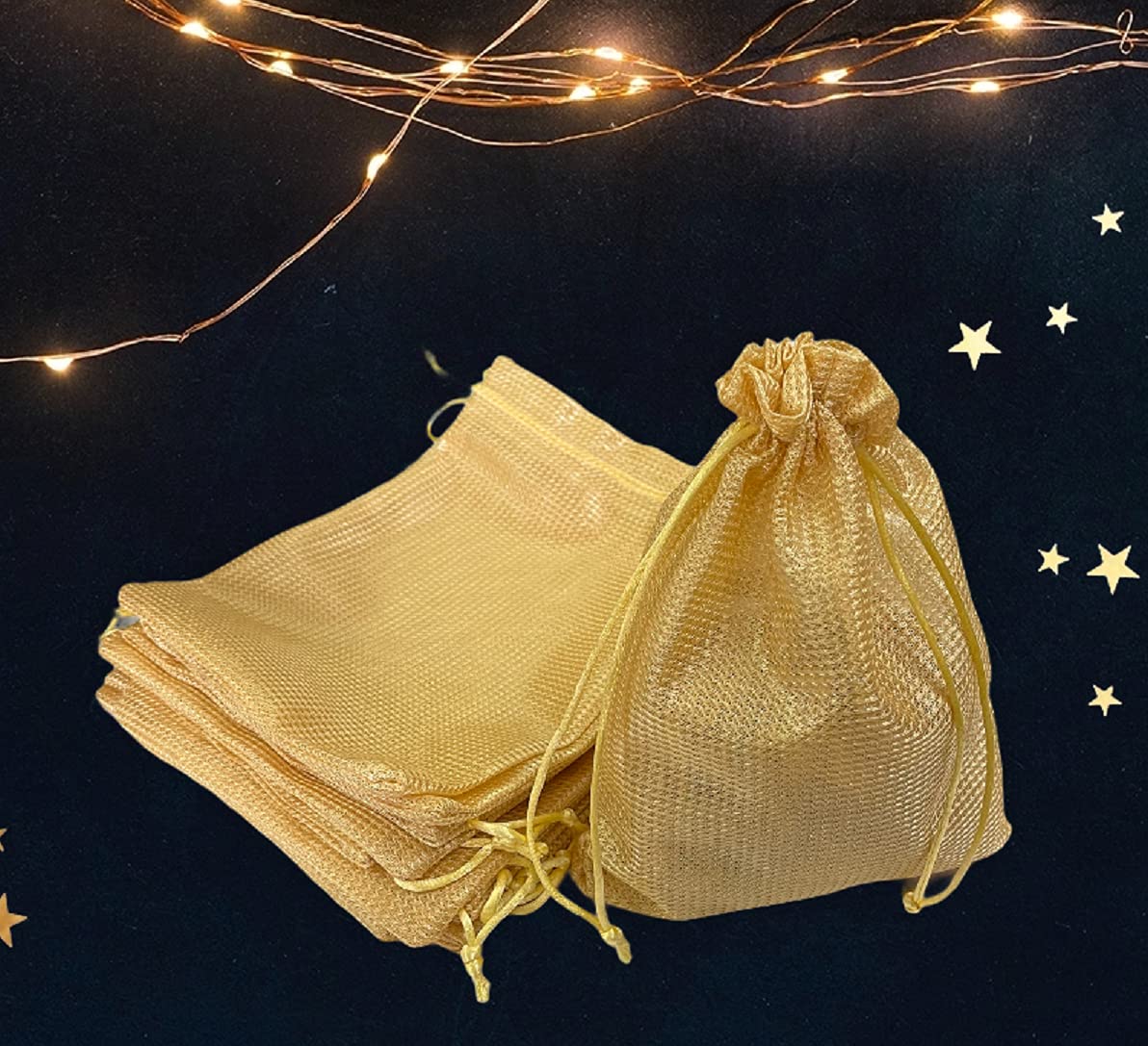 Krisah 12-Pack Self Design Potli Bags 23x18cm - Perfect for Wedding Favors, Party Gifts & Indian Festival Celebrations