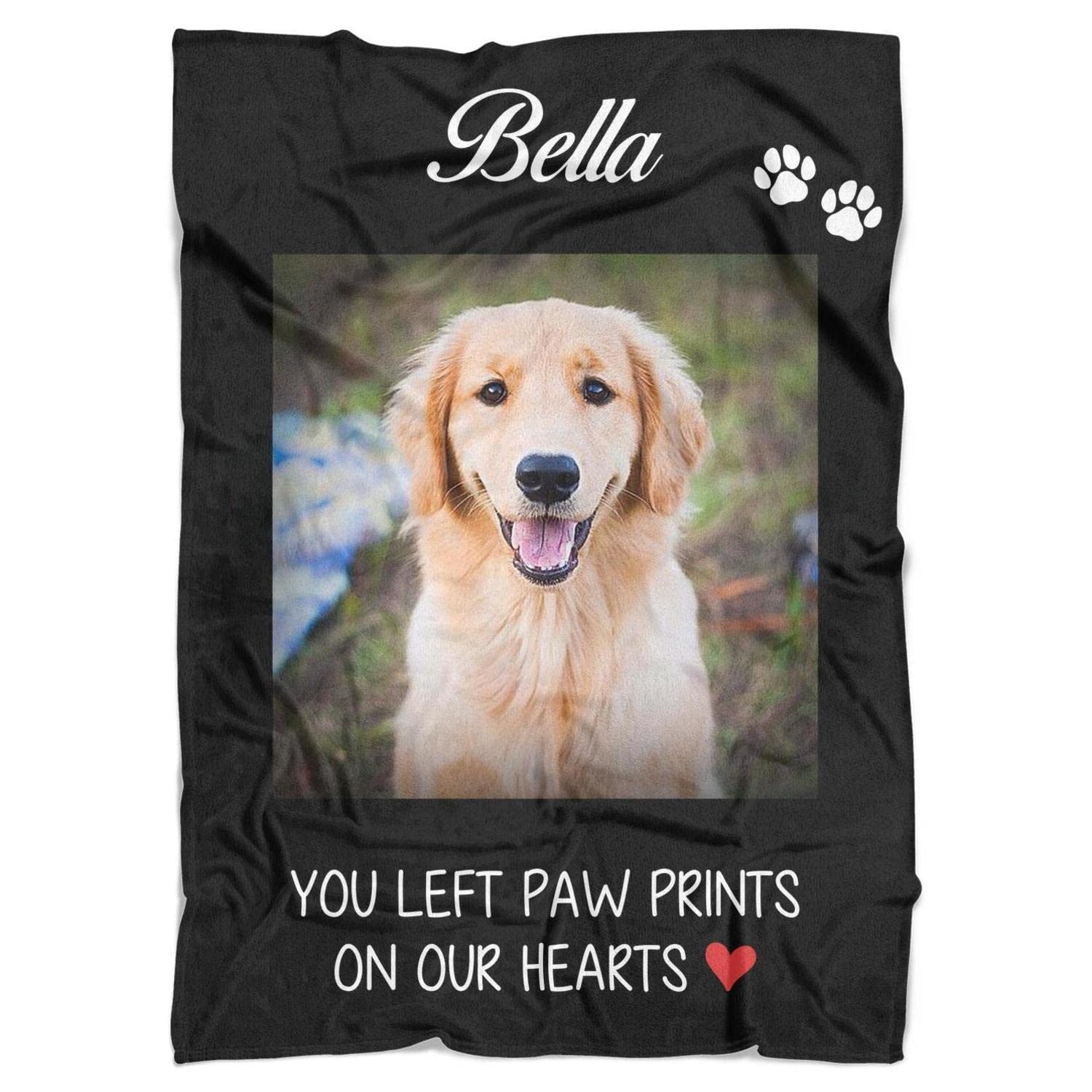 Custom Personalized Dog Memorial Blanket - 40x50 Inch Pet Loss Gift for Dog Lovers - Soft Comfort Throw with Photo & Name - Perfect for Grieving, Pet Remembrance & Home Decor