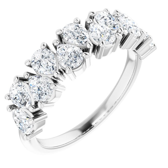 2.31 Carat Pear Cut Diamond Wedding Band Ring for Women - Elegant Bridal Jewelry for Engagement, Anniversary & Special Occasions