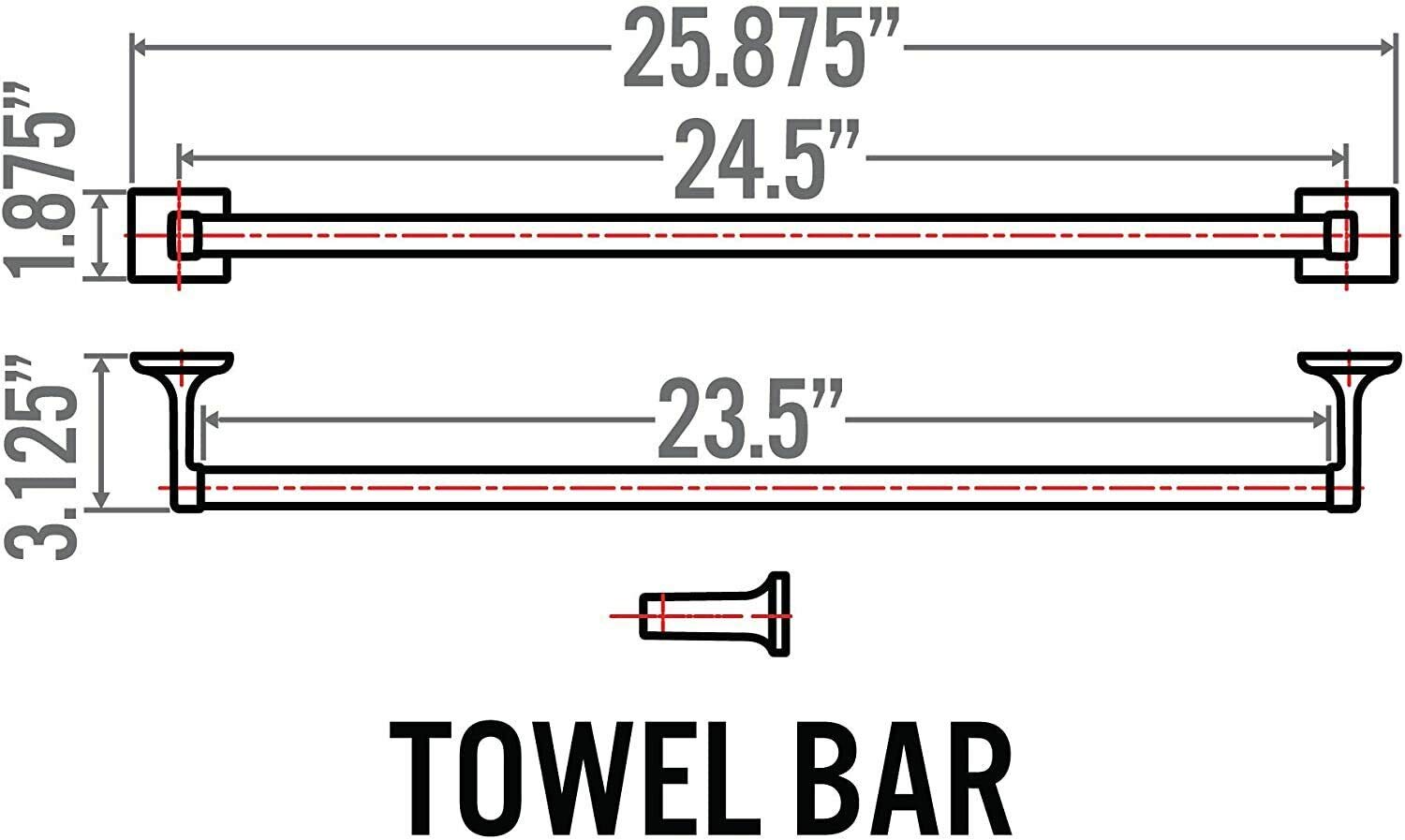 4-Piece Satin Nickel Towel Bar Set - 24