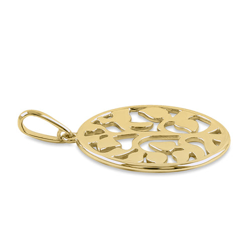 14K Yellow Gold Round Tree of Life Pendant Necklace for Women - Spiritual Jewelry Gift for Birthday, Anniversary & Everyday Wear