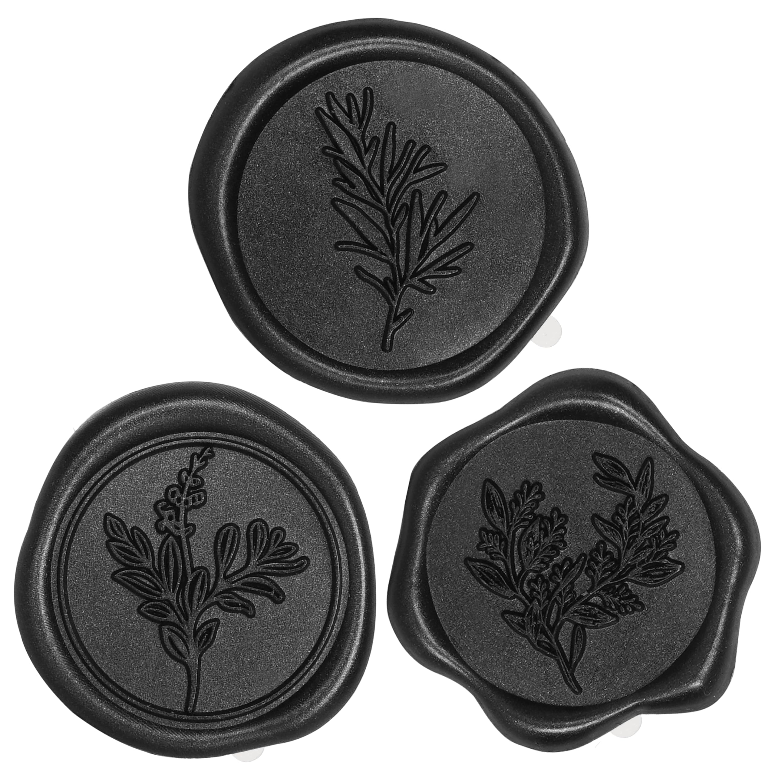 60 Pcs Black Wax Seal Stickers for Wedding Invitations & Envelopes - 3 Elegant Designs in 1 Pack - Premium Scrapbooking & Christmas Seals for DIY Crafts, Gift Wrapping & Stationery Decor