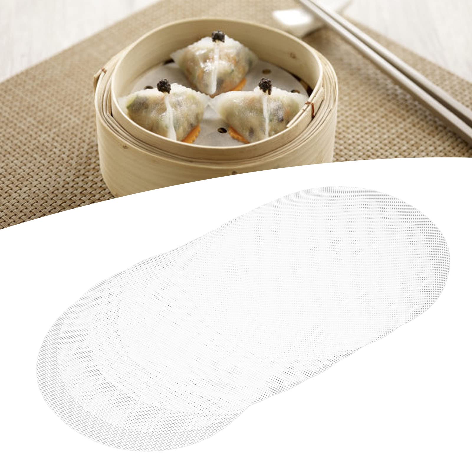 10-Pack Reusable Silicone Steamer Mesh Mats - Non-Stick, Cuttable Liners for Cooking, Baking & Steaming (22cm/8.7in) - Perfect for Dumplings, Vegetables & Seafood in Home Kitchens & Restaurants