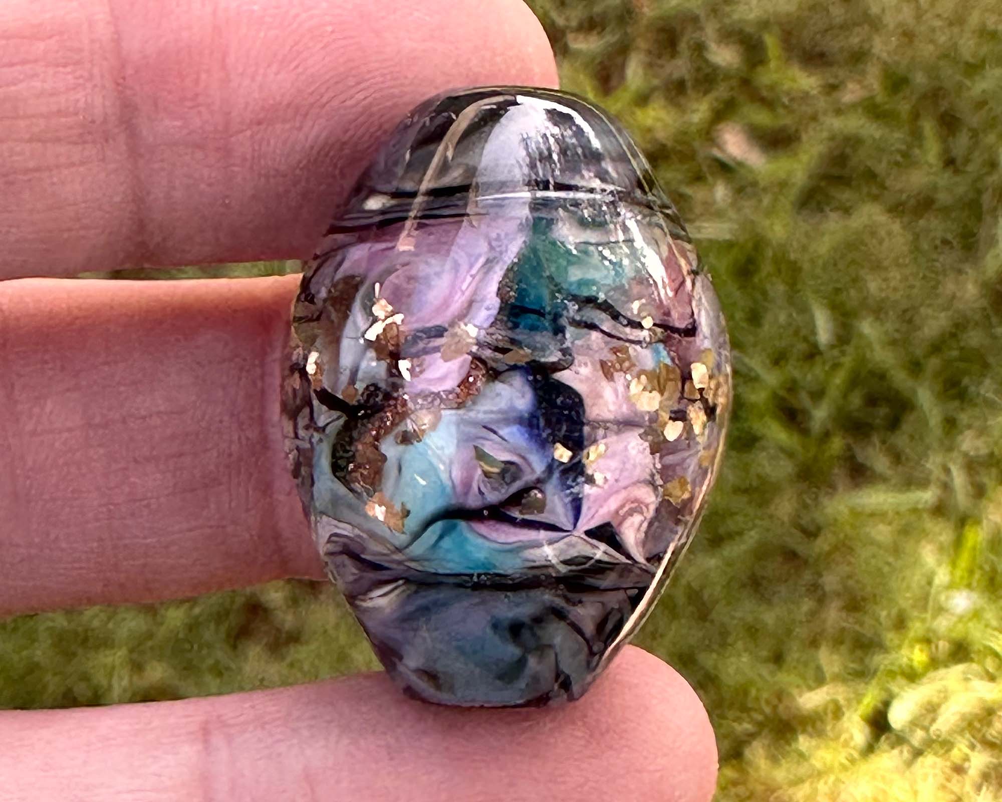 Celestial Steel Prism Lampwork Focal Bead - Handmade Glass Bead for Jewelry Making, DIY Crafts, and Unique Gifts | Perfect for Necklaces, Bracelets, and Home Decor
