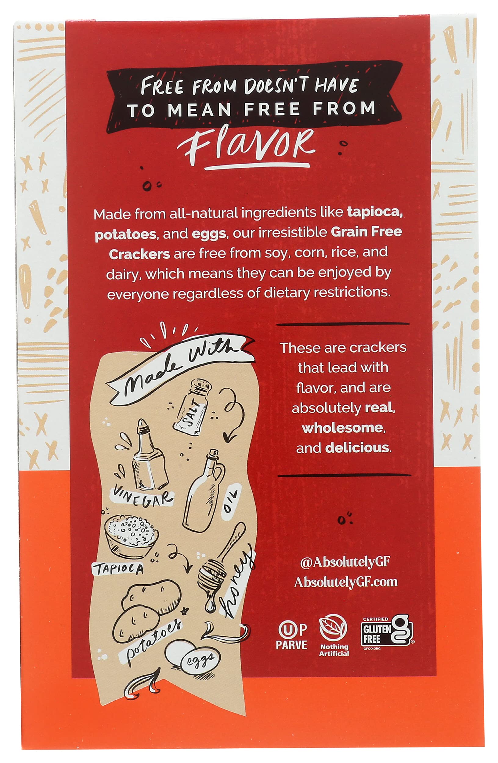 Absolutely Gluten Free Crackers - Original Flavor 4.4oz (Pack of 6) | Healthy Snack for Kids & Adults | Perfect for School Lunches, Office Snacks & Travel