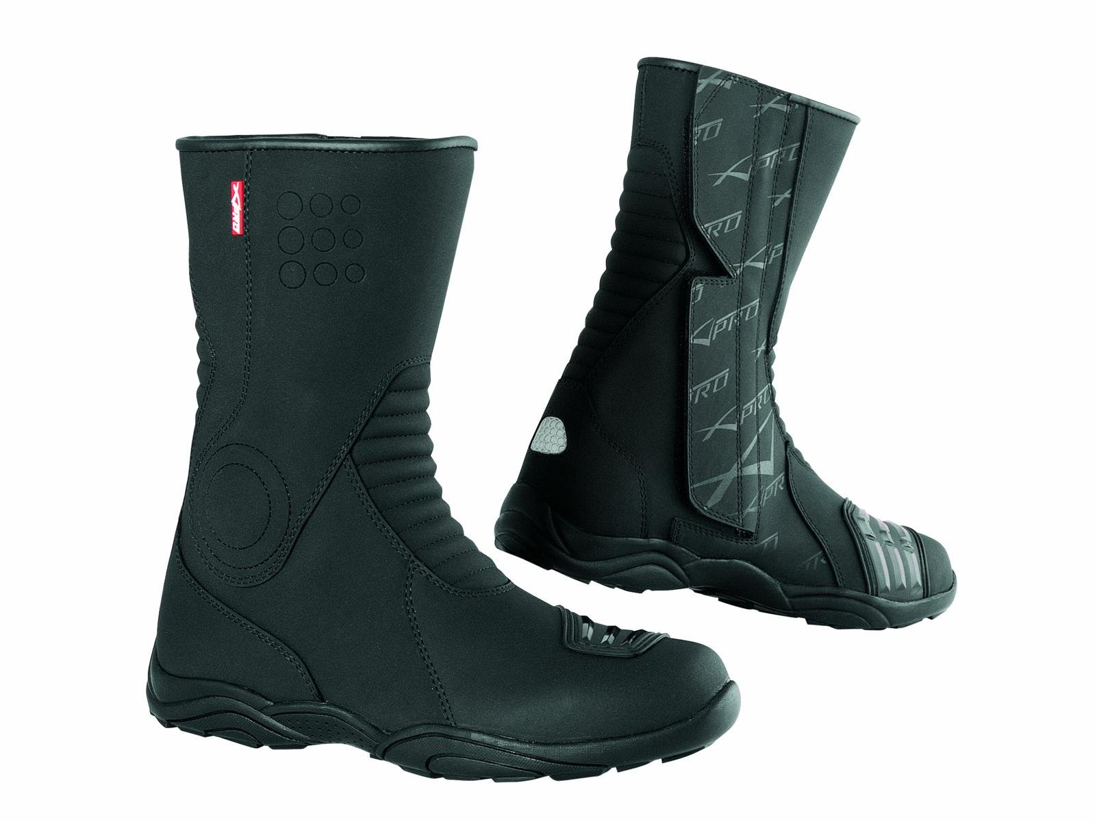 Waterproof Motorcycle Boots for Men - Winter Riding Boots Black Size 42 - Anti-Slip Warm Touring Boots for Cruiser & Adventure Biking in Rain & Snow