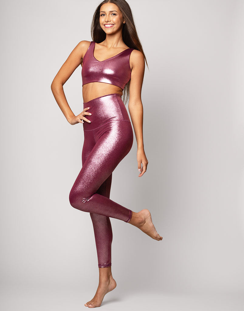 Pink Shimmer Special Edition Leggings - High Waisted Yoga Pants for Women, Soft & Stretchy Workout Tights - Perfect for Gym, Running, Yoga & Lounge Wear