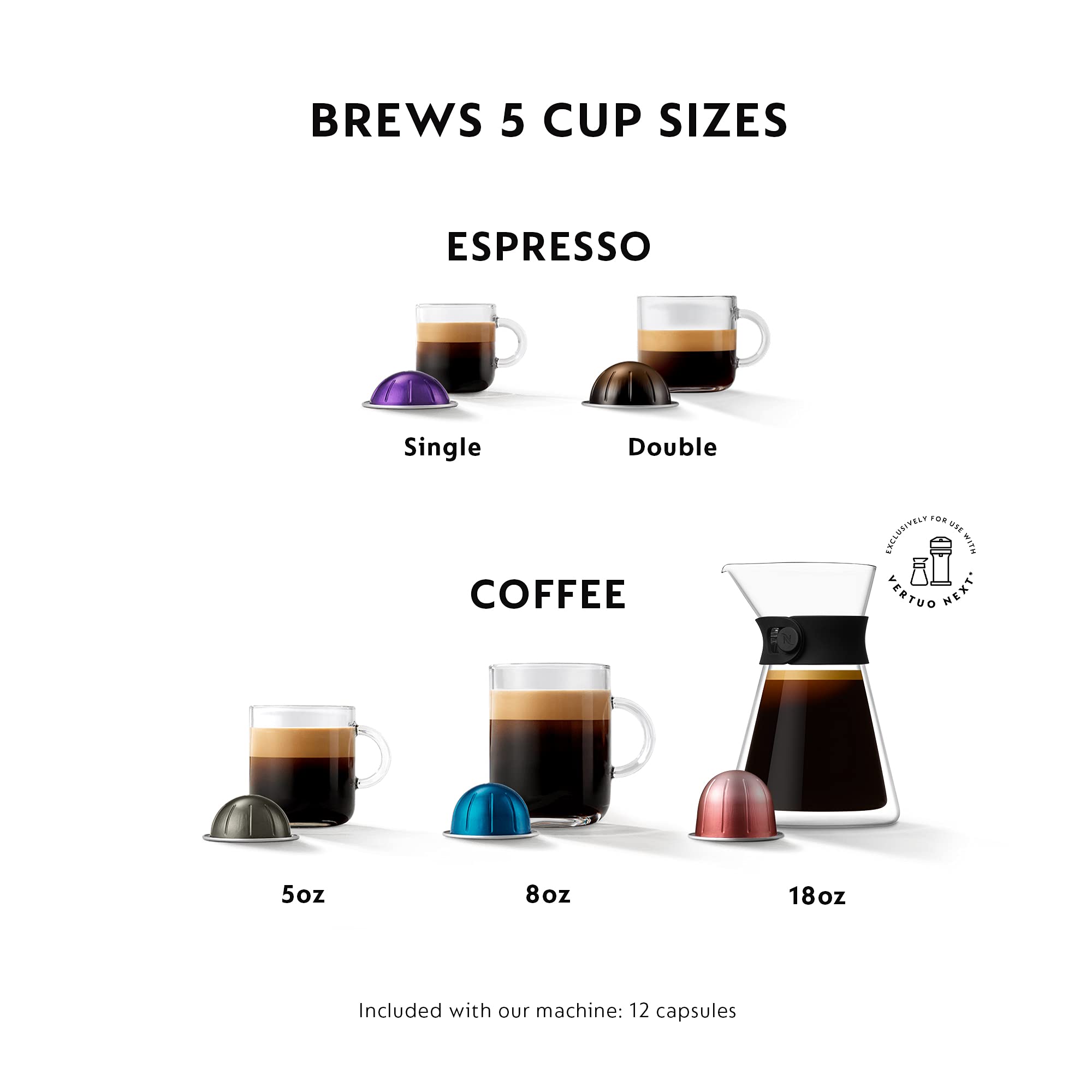 Nespresso Vertuo Next Deluxe Coffee & Espresso Machine by Breville with Aeroccino Milk Frother - Perfect for Home & Office Brewing