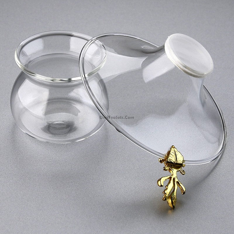 Premium Glass Tea Strainer with Goldfish Handle - Fine Mesh Infuser for Loose Leaf Tea, Herbal Tea & Matcha - Perfect for Tea Lovers, Home Brewing & Gift Giving