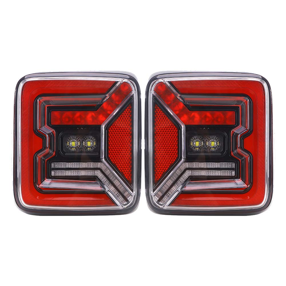 LED Taillights for Jeep Wrangler JL & JLU 2018-2020 | US Edition Rear Turn Signal & Reverse Lights | Waterproof Off-Road LED Tail Lights for Jeep Wrangler JL JLU 2018 2019 2020 Models | Perfect for Night Driving & Off-Road Adventures