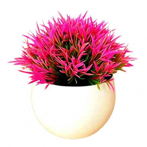 Pink Artificial Bonsai Tree - Small Fake Plant in Pot for Home, Office, Hotel & Garden Decor - Realistic Potted Flowers for Indoor & Outdoor Decoration