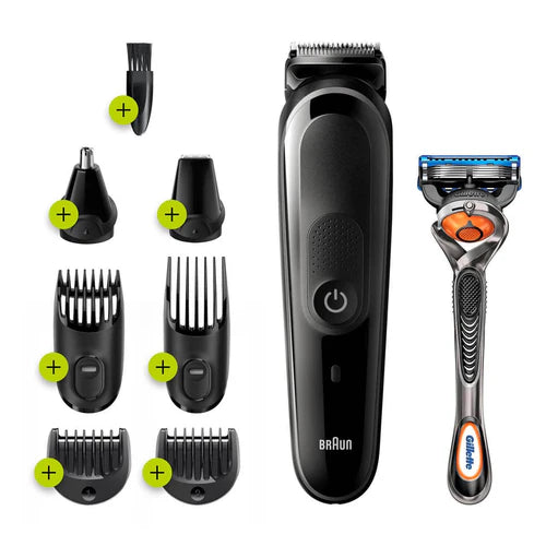 Braun 8-in-1 Styling Kit for Men - Hair Clipper, Trimmer, Beard & Mustache Grooming Set with Multiple Attachments - Perfect for Home Haircuts, Beard Shaping & Personal Grooming