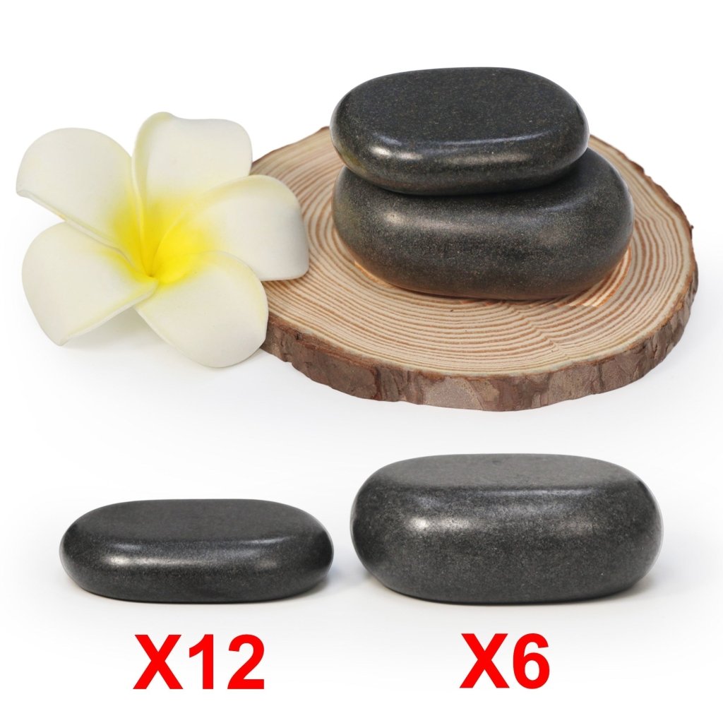 Professional 18-Piece Hot Stone Massage Kit with Basalt Rocks for Spa, Pain Relief & Relaxation - Perfect for Home & Professional Use, Healing Therapy & Stress Relief