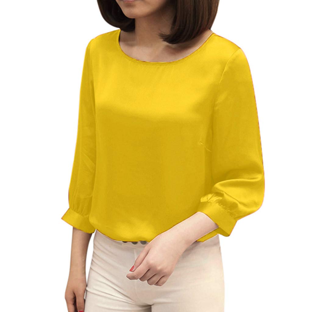 Women's Casual Tops - Soft O-Neck Short Sleeve Blouse for Office Workwear & Pajama Shirts | Comfortable Daily Wear, Business Casual, Lounge & Sleepwear