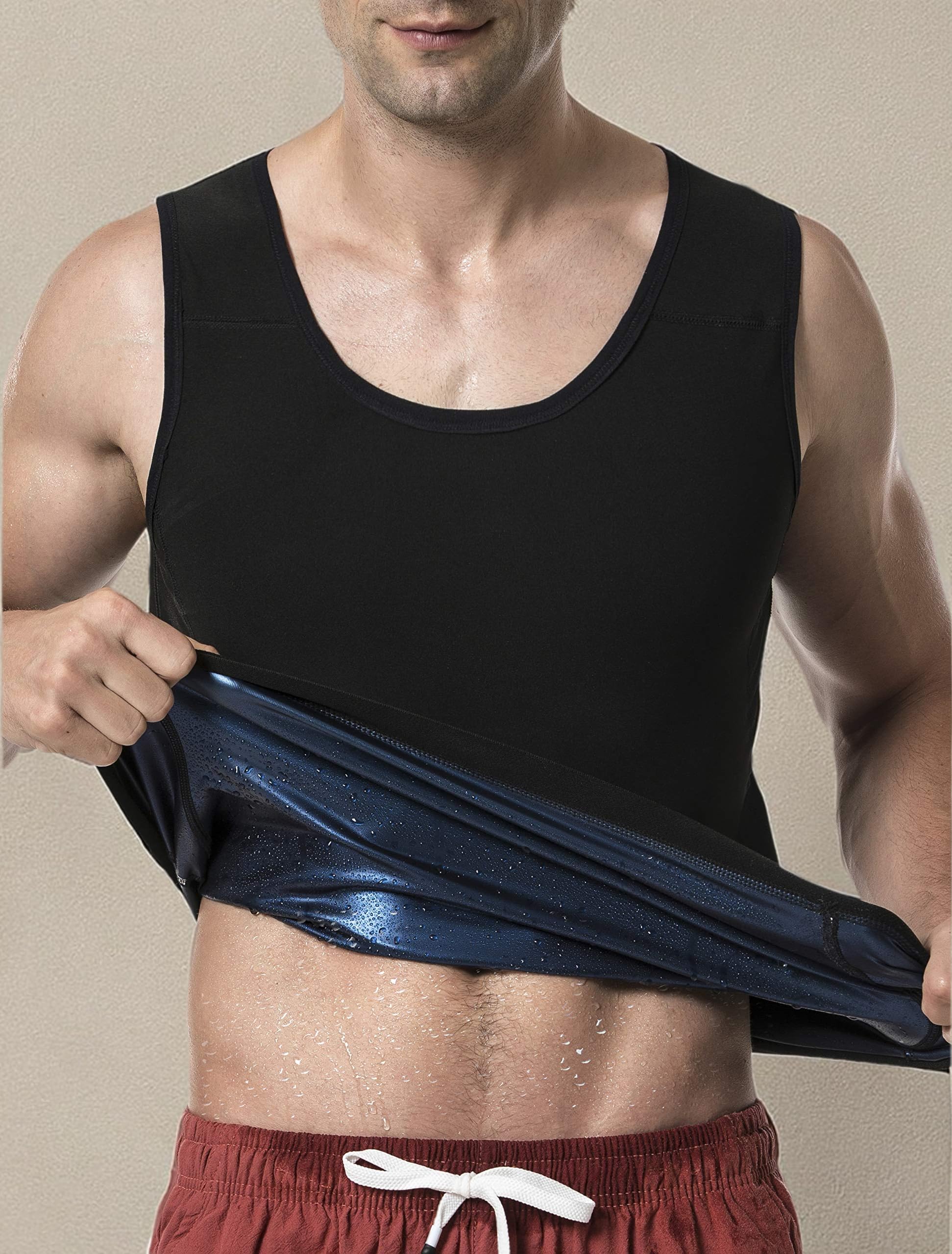 MOLLDAN Men's Sauna Vest Sweat Tank Top - Waist Trainer Workout Shirt for Weight Loss & Detox | Gym, Running, Fitness Training