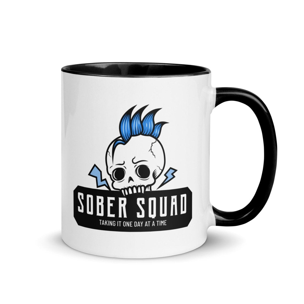 Sober Squad Punk Skull Coffee Mug - Gothic Rock Aesthetic Ceramic Cup for Coffee, Tea & Beer - Perfect for Punk Fans, Barware & Alternative Home Decor