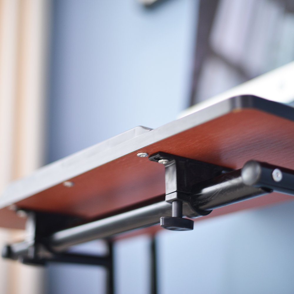 DlandHome Adjustable Mobile Standing Desk - 23.6 Inch Rolling Computer Workstation with Tray, Black | Perfect for Home Office, Small Spaces & Remote Work
