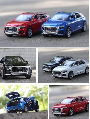 Bestie Toys 1:28 Scale Die-Cast Audi Q8 Alloy Metal Pull Back Car with Sound & Light - Mini Collectible Model Toy for Kids & Adults - Perfect for Playtime, Gift Giving & Display Collections (Black)