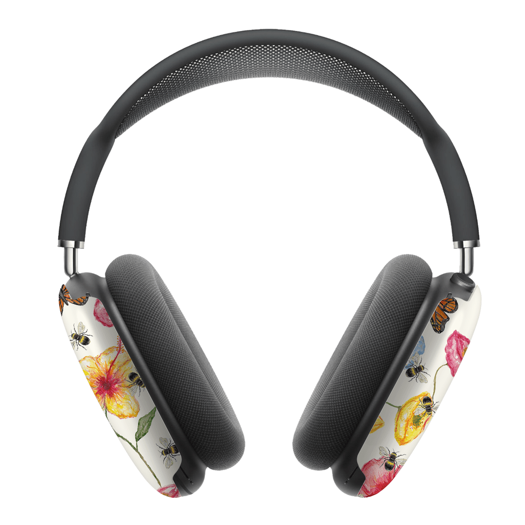 Butterflies & Bees AirPods Max Protective Case - Cute Floral Design Headphone Cover for Travel, Work & Daily Use