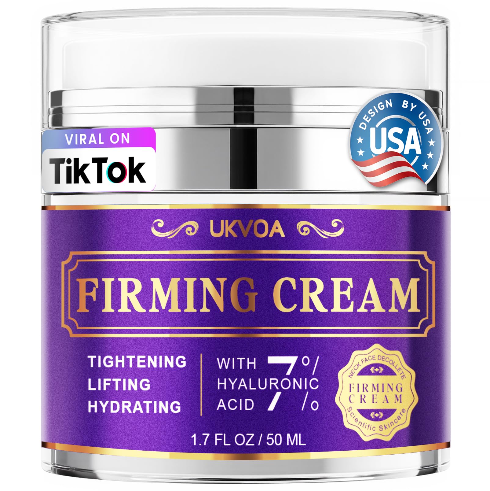 Best Neck Firming Cream for Women - Retinol, Collagen & Hyaluronic Acid Anti-Aging Moisturizer - Tighten & Lift Sagging Skin - 1.7 Fl Oz - Perfect for Night Routine & Daily Skincare