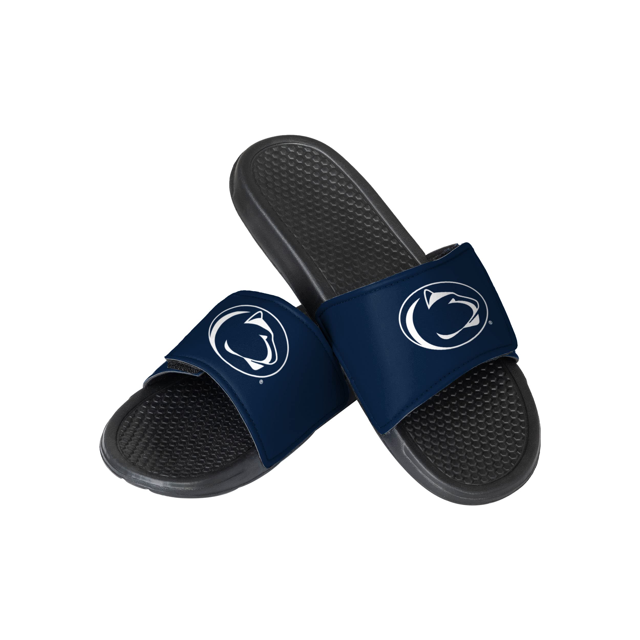 NCAA Men's Cropped Big Logo Slides - Comfortable Slide Sandals for Casual Wear, Beach, Pool & Lounging