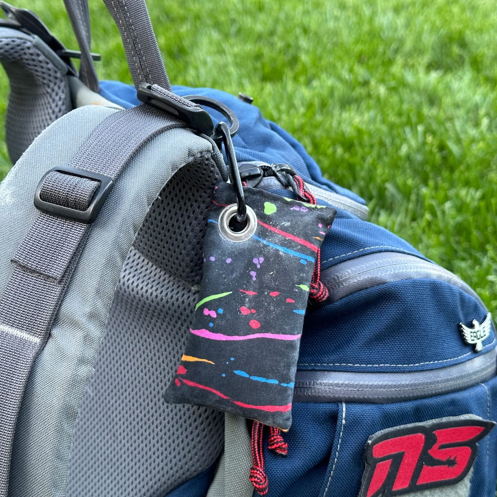 HYZER HOUND DISCS Disc Golf Chalk Bag - Moisture Absorbing Hand Grip Enhancer for Summer Play | Secure Carabiner Attachment | Essential Disc Golf Accessories for Improved Performance | Perfect for Hot Weather & Competitive Tournaments