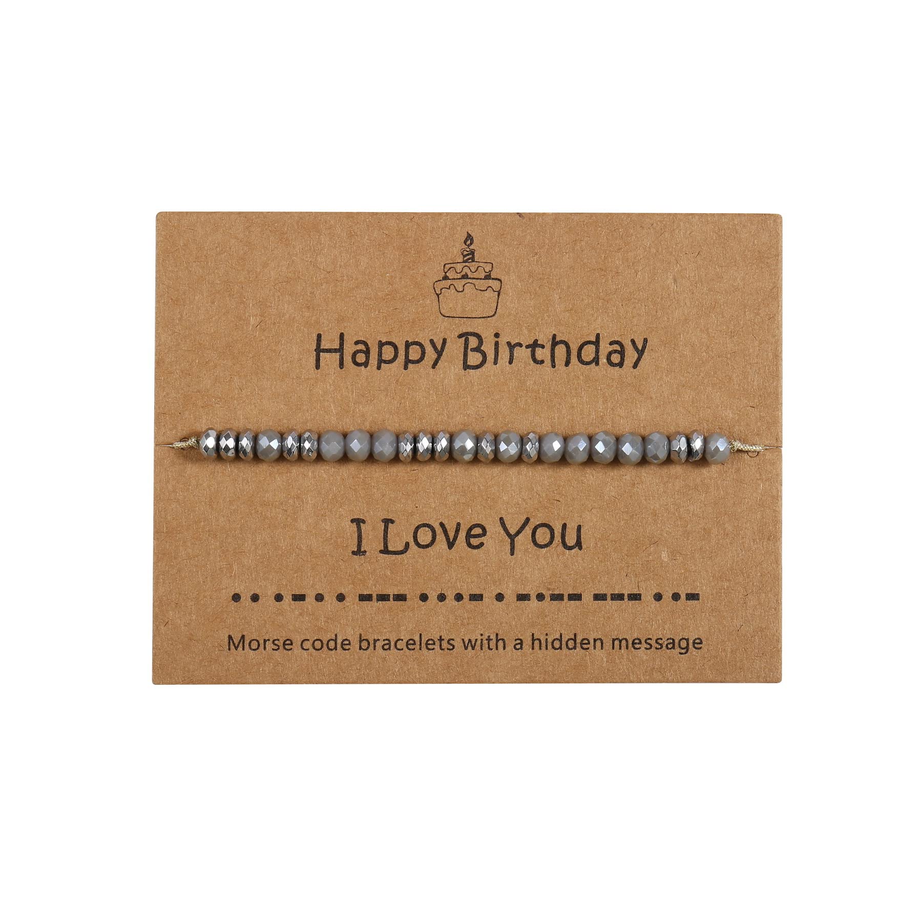 Morse Code Bracelet for Women & Teen Girls - Crystal Beaded Friendship Jewelry - Best Birthday Gift for Her, Best Friend & Loved Ones - Perfect for Anniversaries, Valentine's Day & Special Occasions