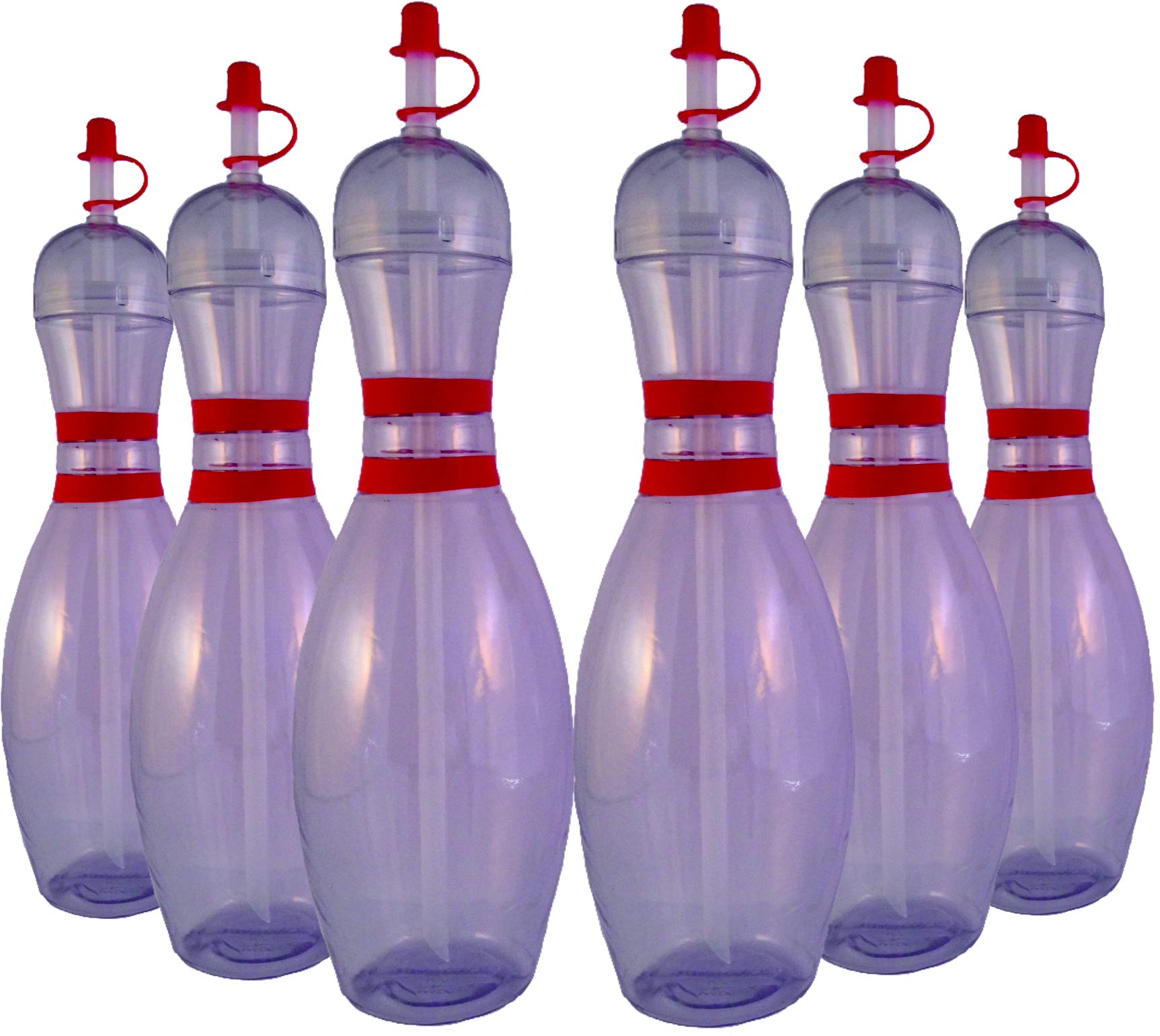 Large Clear Bowling Pin Water Bottles - 6 Pack Set for Sports, Parties, and Home Decor | BPA-Free Reusable Drinkware