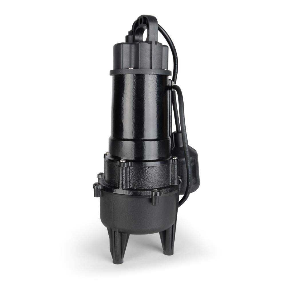 ECO-FLO RSE50W 1/2 HP Cast Iron Sewage Pump with Wide Angle Switch - 5,700 GPH High Capacity for Basement, Sump Pit & Flood Control | Heavy Duty Water Removal Solution