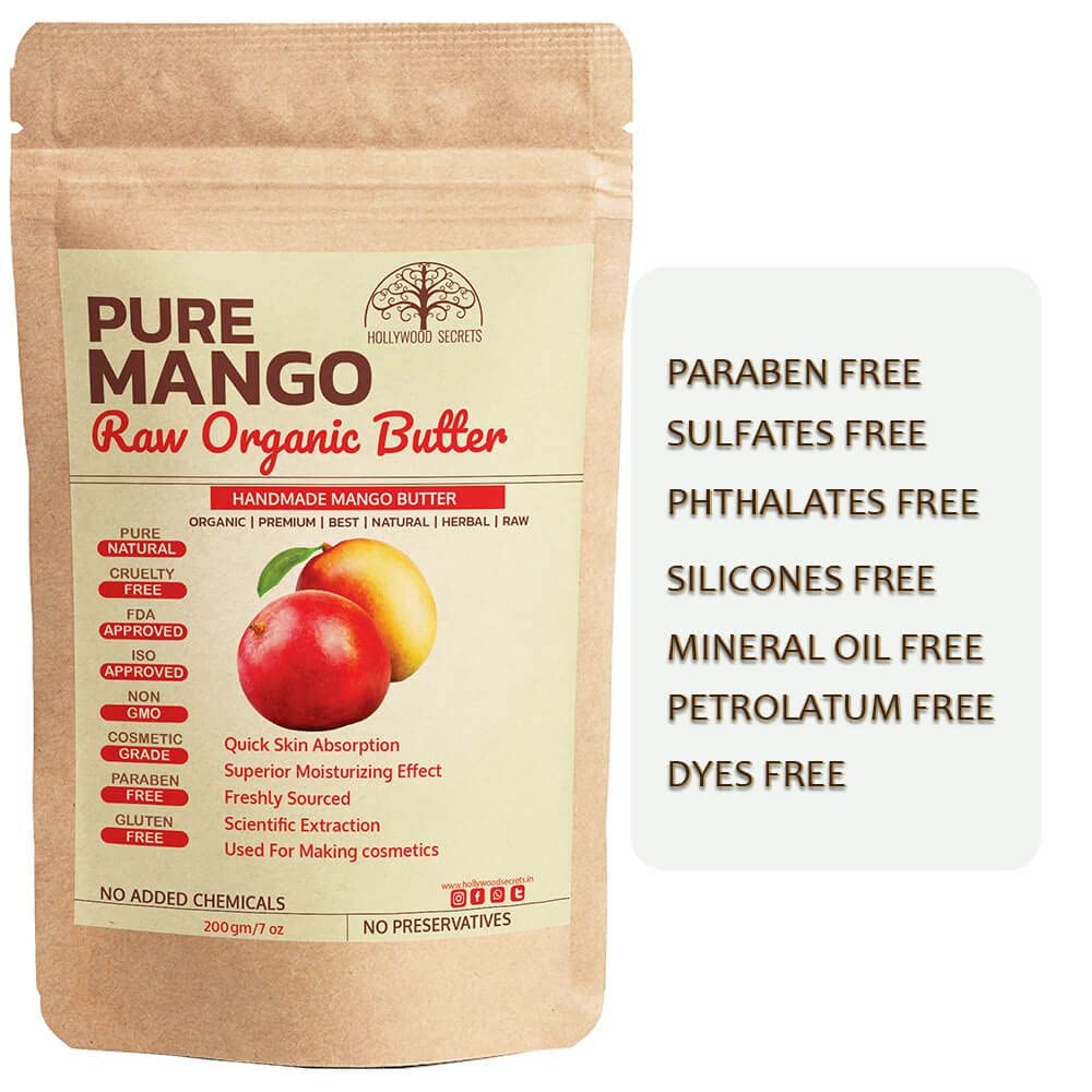 Sheltr Organic Raw Unrefined Mango Body Butter - 200g | Natural Skin Moisturizer for Dry & Sensitive Skin | Perfect for Daily Hydration & Massage Therapy