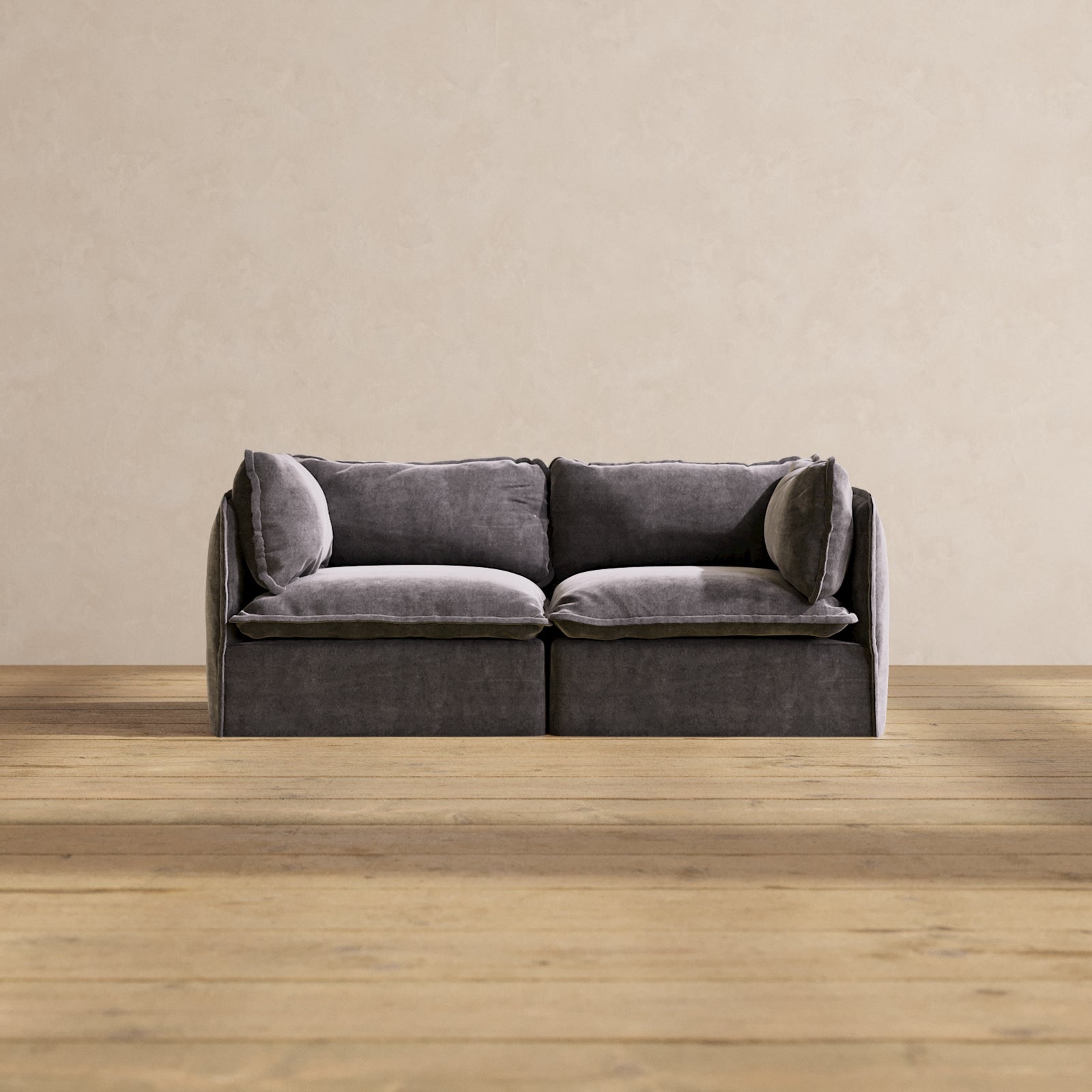Premium Modular Performance 2-Seater Sofa in Cinder Gray | Deluxe Blend Fabric | Perfect for Living Rooms, Home Theaters & Office Lounges