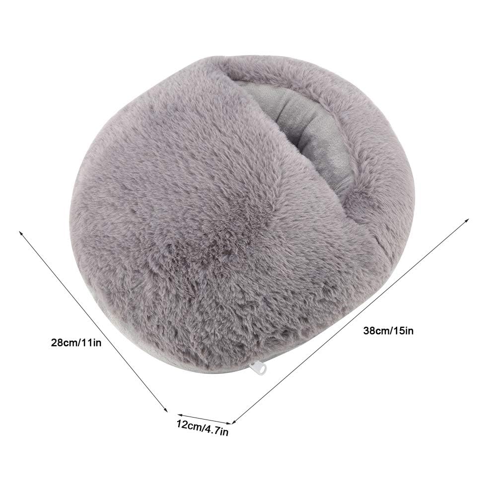USB Heated Winter Slippers - Electric Foot Warmers for Cold Weather, Office & Indoor Use - Cozy Gray Warm Shoes for Home, Work & Outdoor Activities