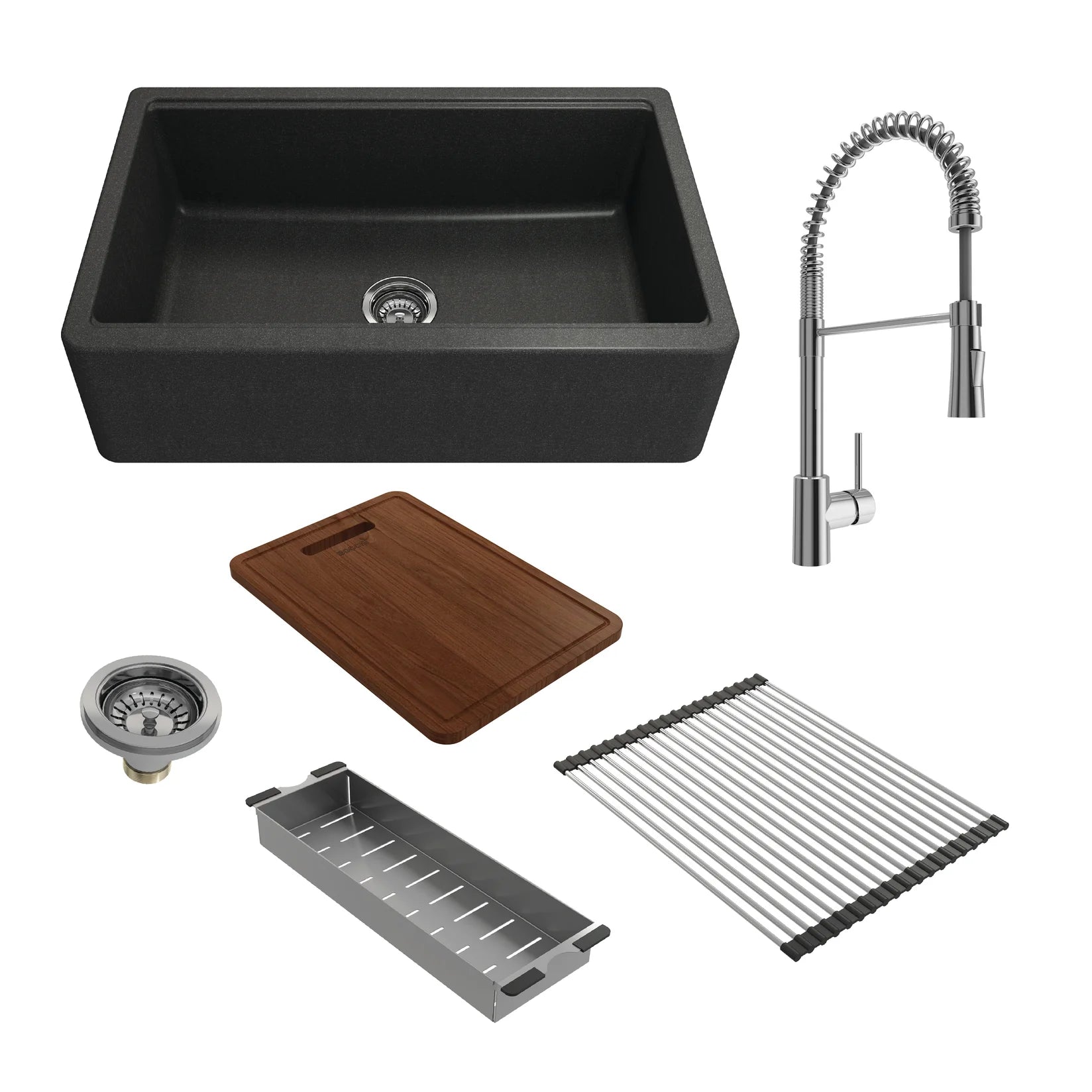 Metallic Black Sink / Chrome Faucet
