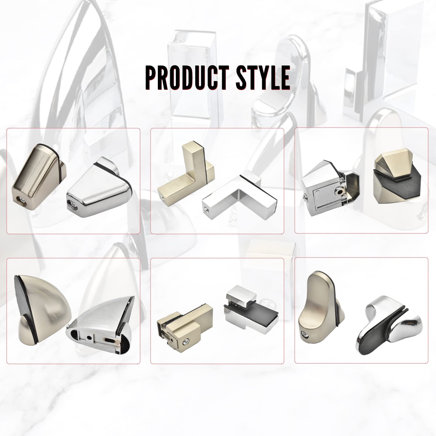 MroMax 6Pcs Adjustable Zinc Alloy Shelf Brackets - Heavy Duty Wall Mounted Glass/Clamp Brackets for 3-33mm Shelves (Eagle Beak Design, Brushed Finish) - Perfect for Kitchen, Bathroom, Living Room & Office Storage Solutions