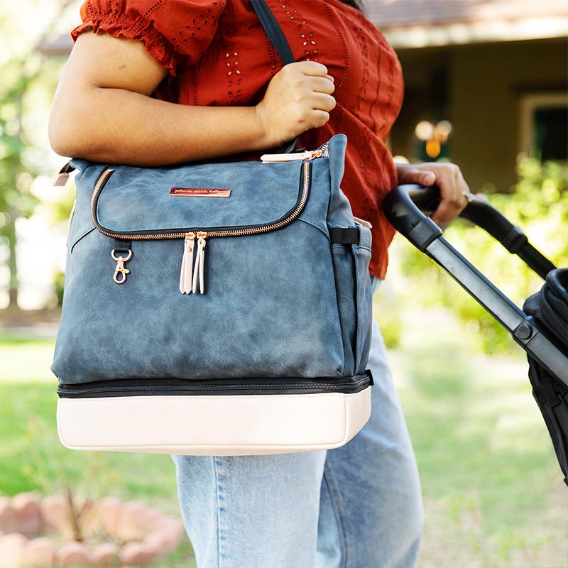 Pivot 2 in 1 Diaper Bag Tote & Backpack - Convertible Baby Bag for Moms, Waterproof & Spacious, Indigo Blush | Perfect for Travel, Shopping & Daily Use with Baby Essentials