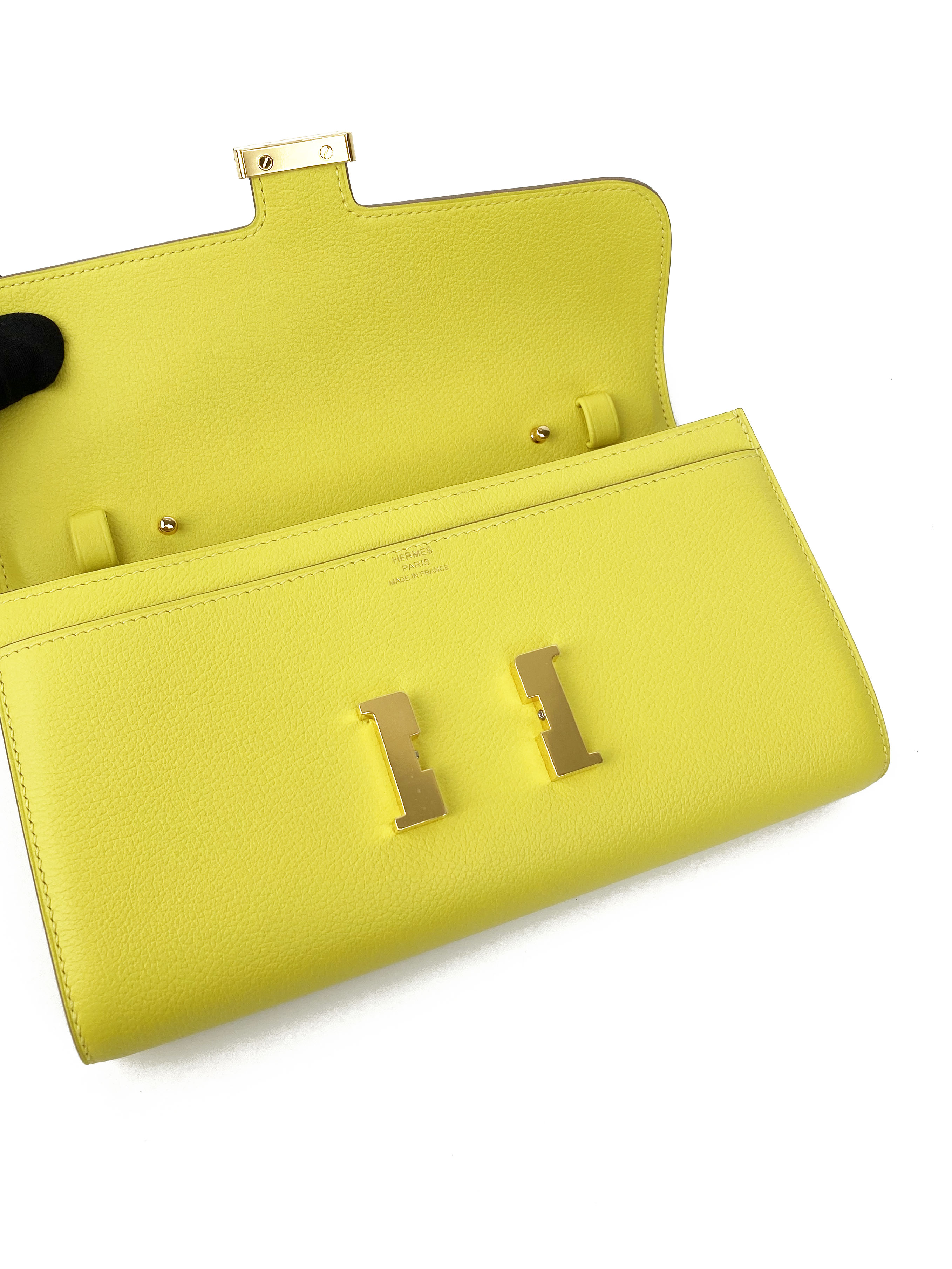 Hermes Lime Constance To Go Wallet - Luxury Leather Wallet for Women, Compact & Stylish, Perfect for Everyday Use, Travel & Special Occasions