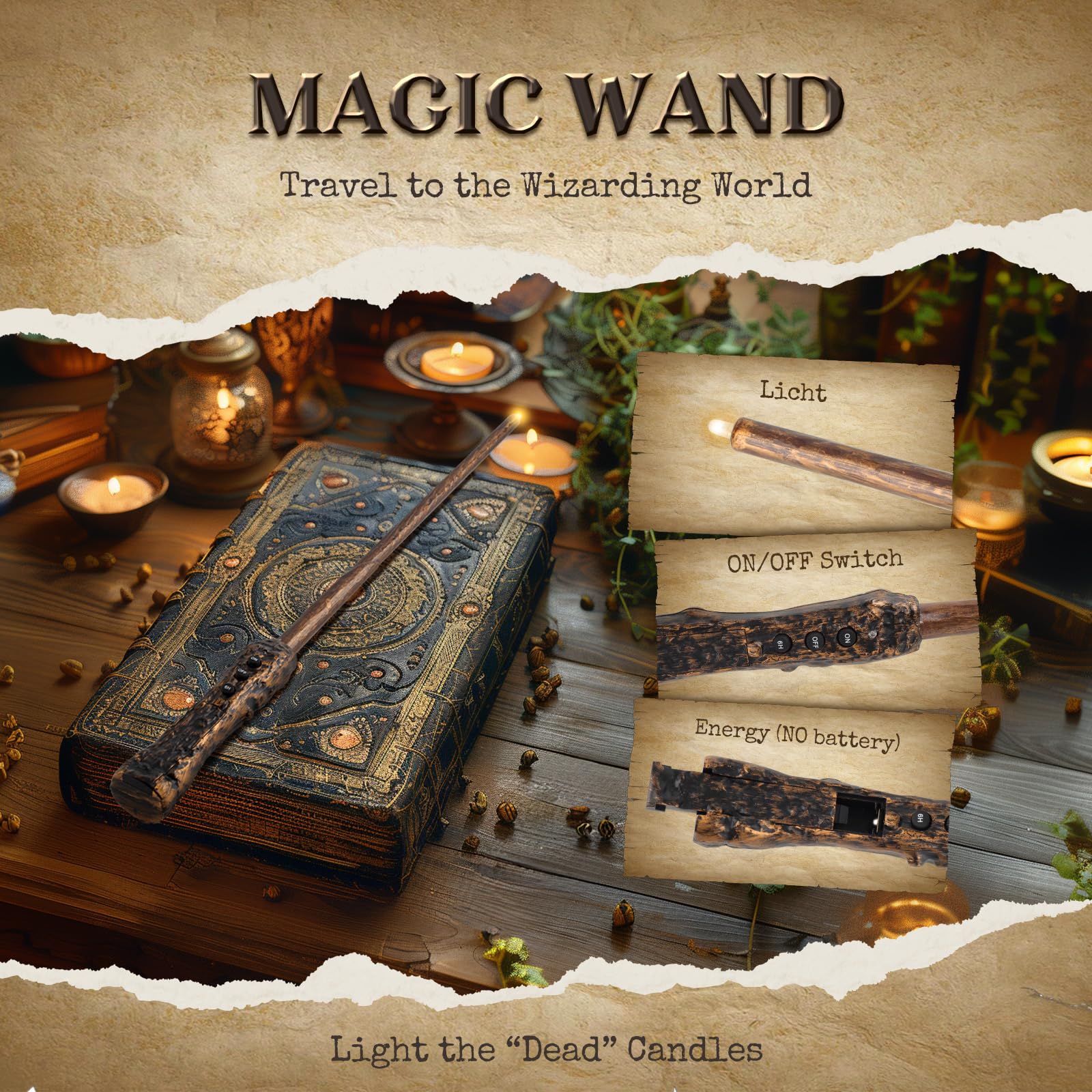 20 Pack Floating Candles with Wand - Flameless LED Candles for Halloween, Birthday & Christmas Decorations | Magic Hanging Decor for Parties, Weddings & Home Décor