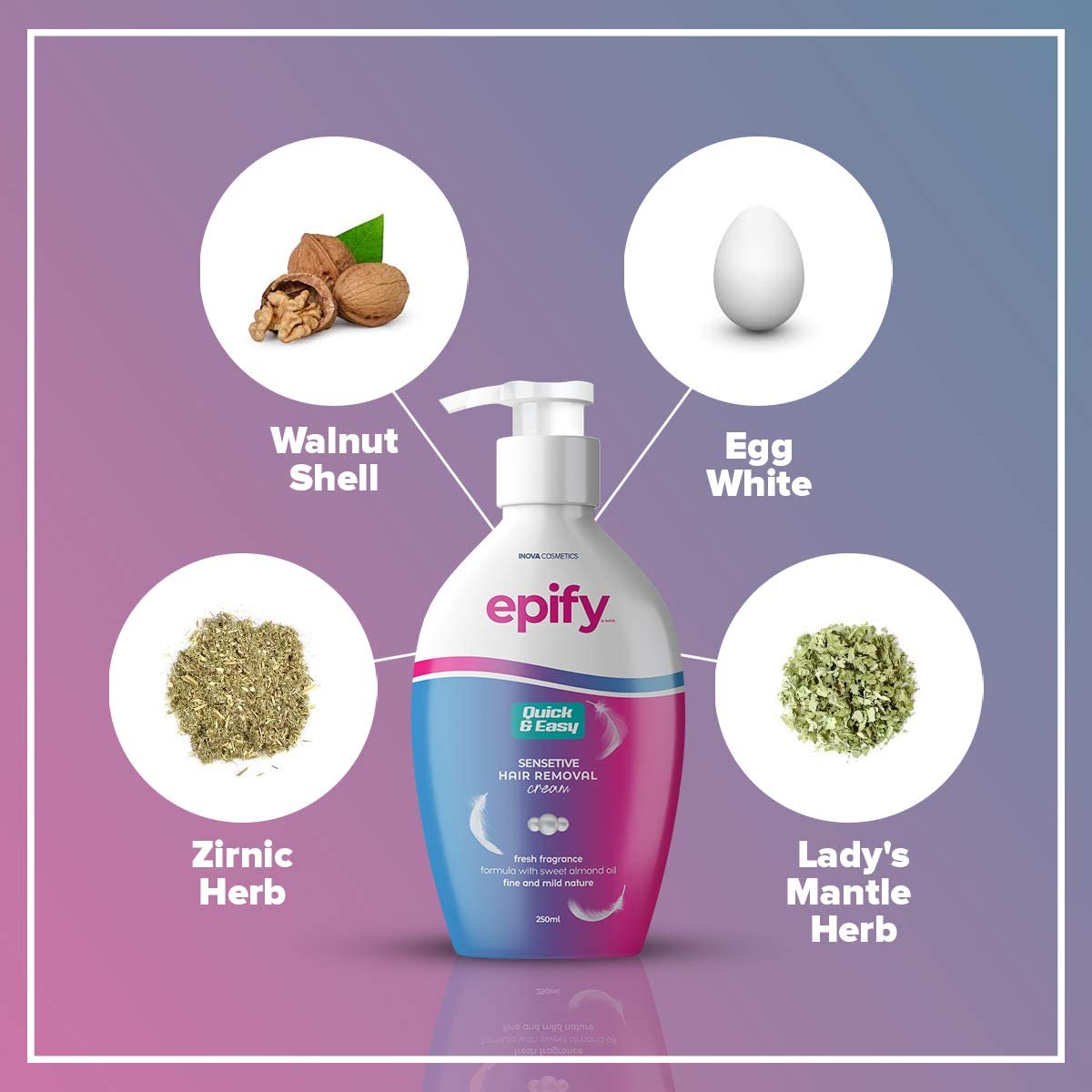 Epify Intimate Hair Removal Cream for Men & Women - Gentle & Effective Pubic, Bikini & Sensitive Area Hair Remover (6 Pack) | Painless At-Home Hair Removal for Smooth Skin | Perfect for Pre-Vacation, Swimwear & Summer Grooming