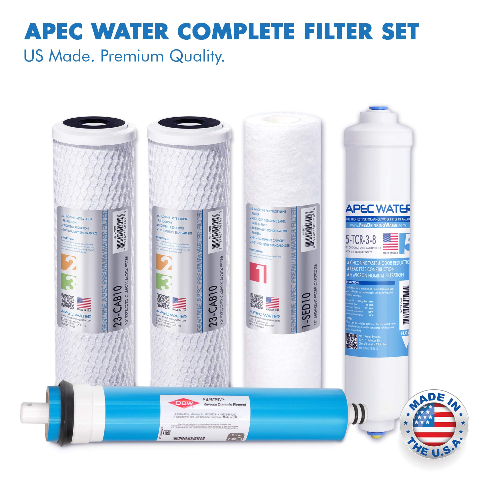 APEC Water Systems RO-Hi Top Tier Supreme Certified Reverse Osmosis Drinking Water Filter System - High Output, Fast Flow, Ultra Safe for Home & Office Use