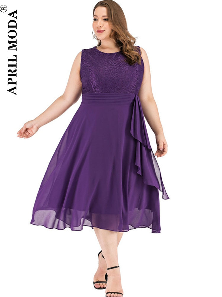 Vintage Retro Chiffon Party Dress for Women - Elegant Flowy Midi Dress for Cocktail Parties, Weddings & Special Occasions