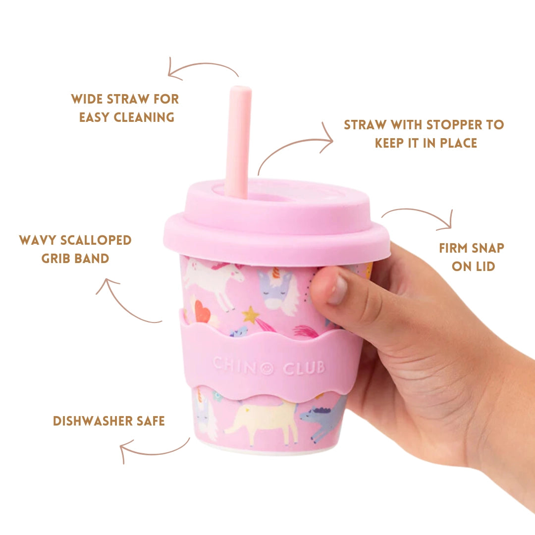 Pink Unicorn Babyccino Cup 120ml - Cute Toddler Sippy Cup for Hot & Cold Drinks - Perfect for Home, Travel, and Daycare Use