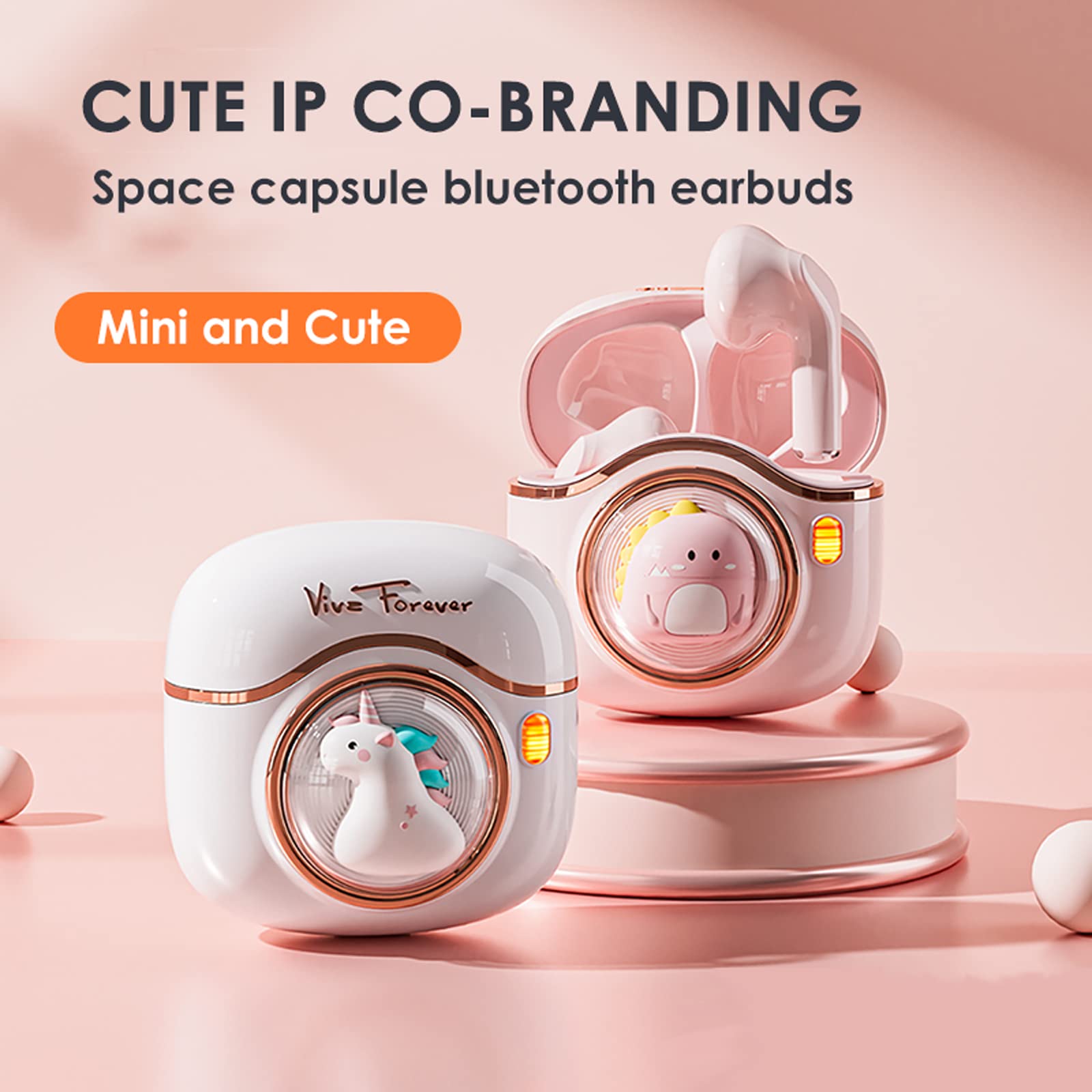 Xmenha Kids Bluetooth Wireless Earbuds with Mic, HiFi Stereo Sound, Charging Case - Perfect for School, Travel, Sports & Gifts for Girls & Boys