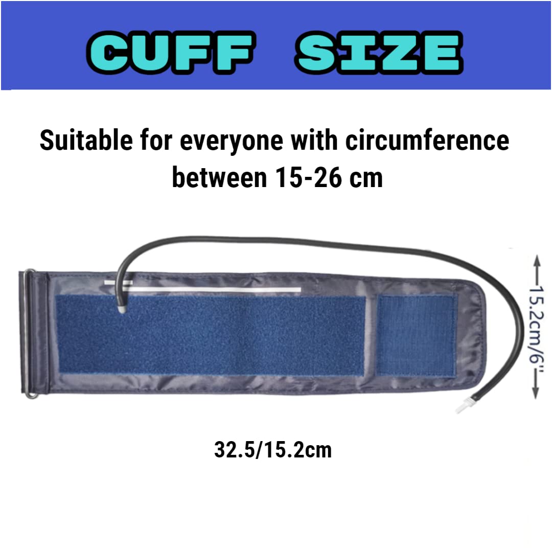 Universal Replacement Blood Pressure Cuff (15-26cm) for Upper Arm Digital BP Monitor - Small Size with 5mm Replaceable Connector | Ideal for Home Health Monitoring & Doctor's Office Use