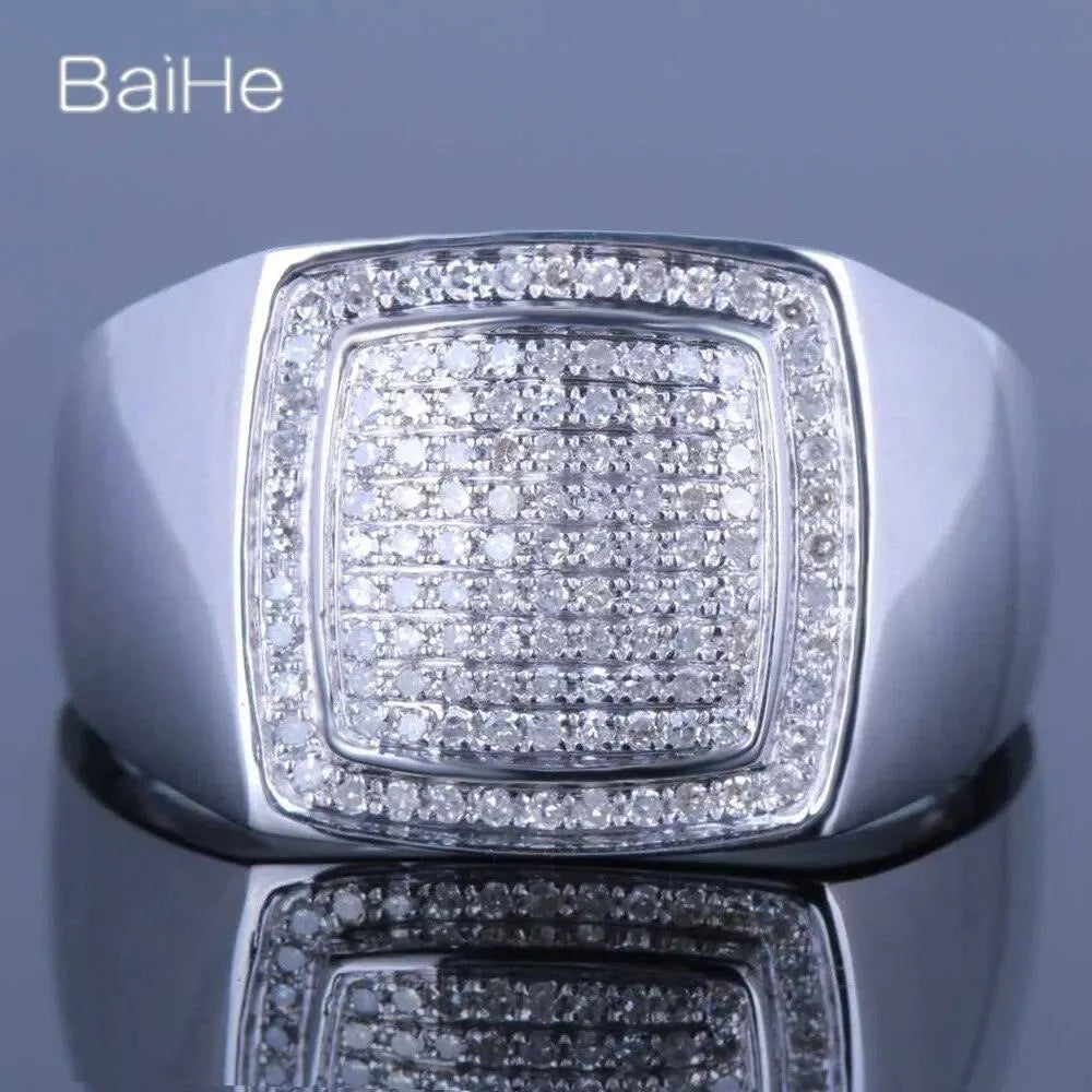 14K White Gold Genuine Natural Diamond Ring for Women & Men - H/SI Quality, Wedding & Engagement Fine Jewelry - Perfect for Proposals, Anniversaries & Special Occasions